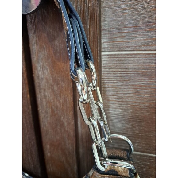 Unbranded Leopard Print Handbag Silver Hardware 10 Inches Jungle Cat - Picture 2 of 5